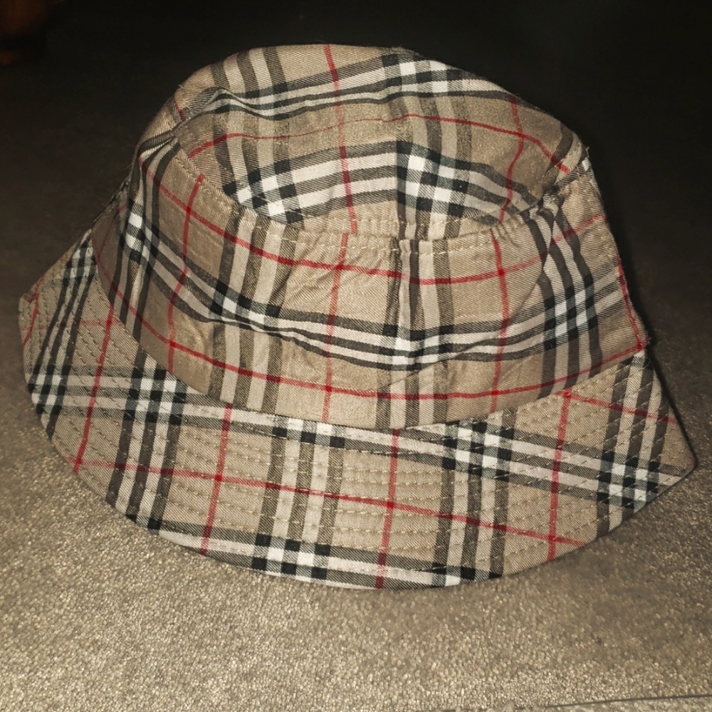 Tan, plaid hat